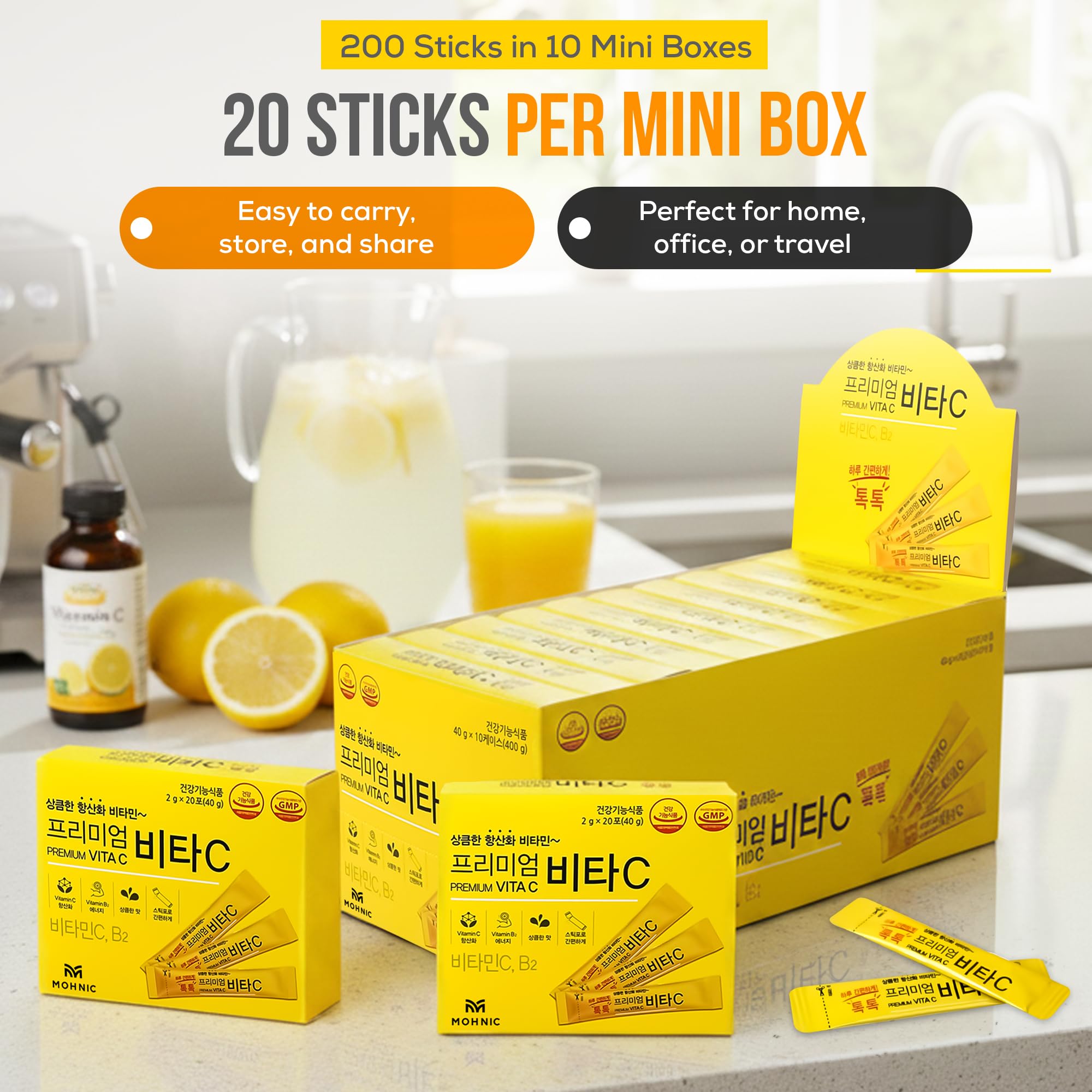 MOHNIC 250mg vitamin C with B2 stick supports simple daily supplementation.