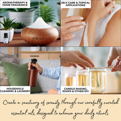 MO'JIZA scents such as Lavender and Bergamot displayed in the collection.