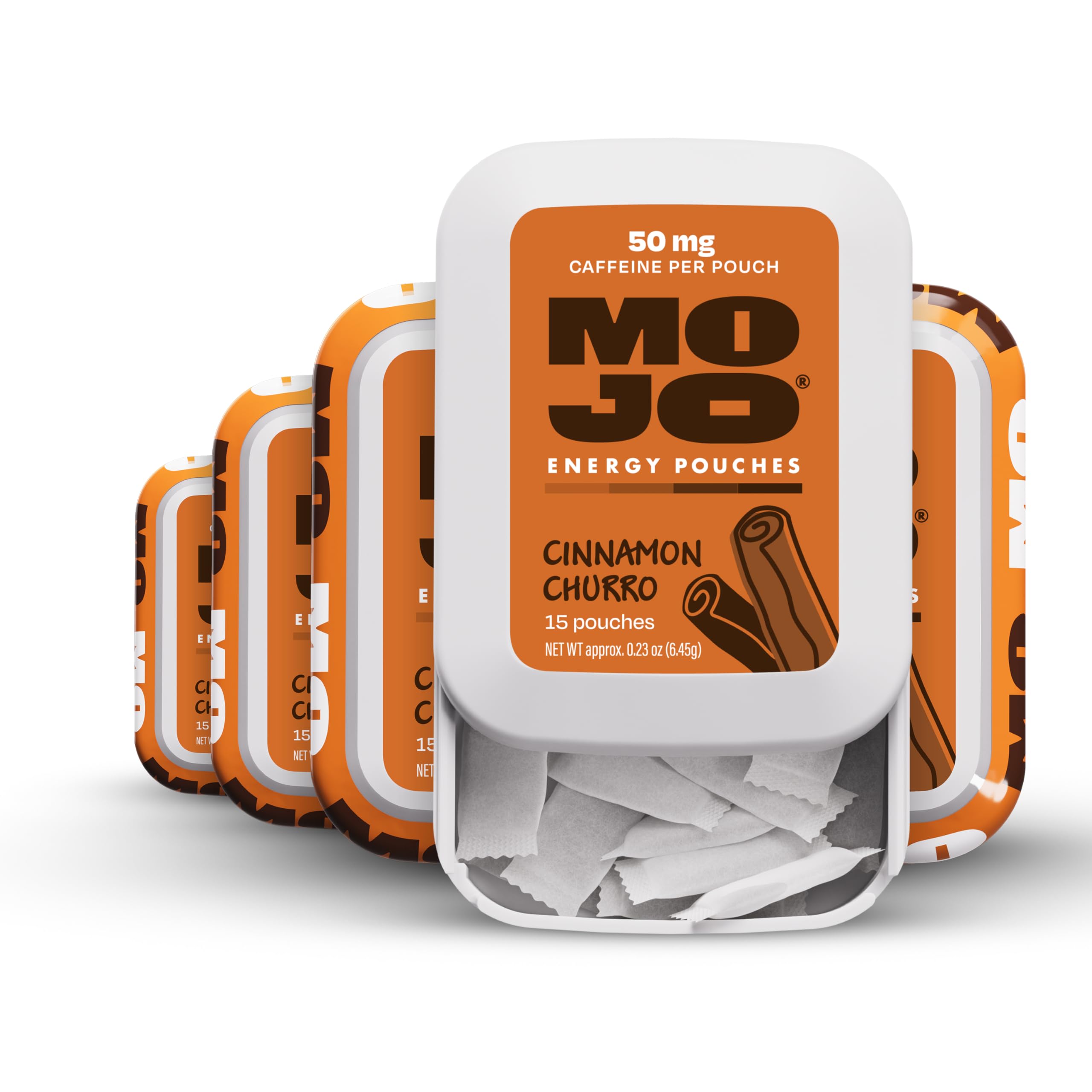 MOJO Energy Pouches Cinnamon Churro box front for on-the-go energy
