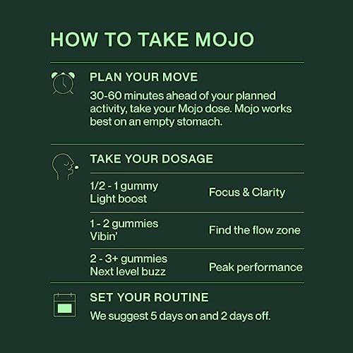 Mojo Extra Strength Focus Gummies bottle and 3-pack display