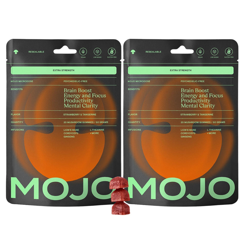 Mojo Extra Strength Focus Gummies bottle with Lion’s Mane for sustained attention