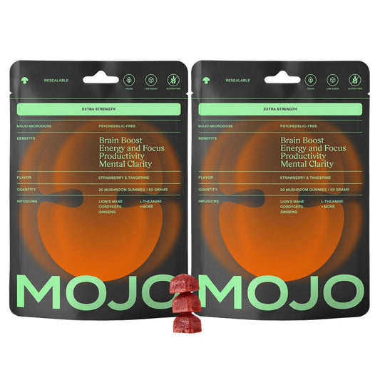 Mojo Extra Strength Focus Gummies bottle with Lion’s Mane for sustained attention