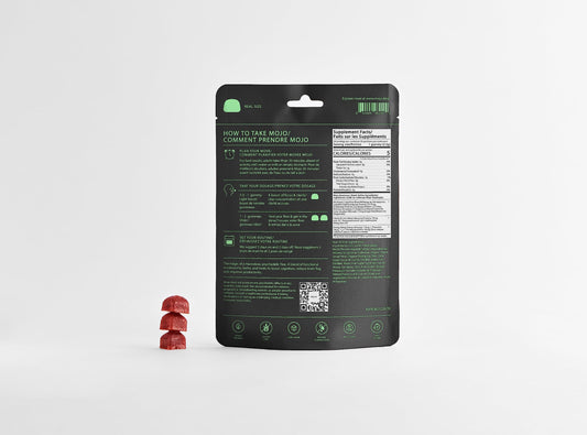 Mojo Focus Gummies with Panax Ginseng bottle suggesting daytime clarity