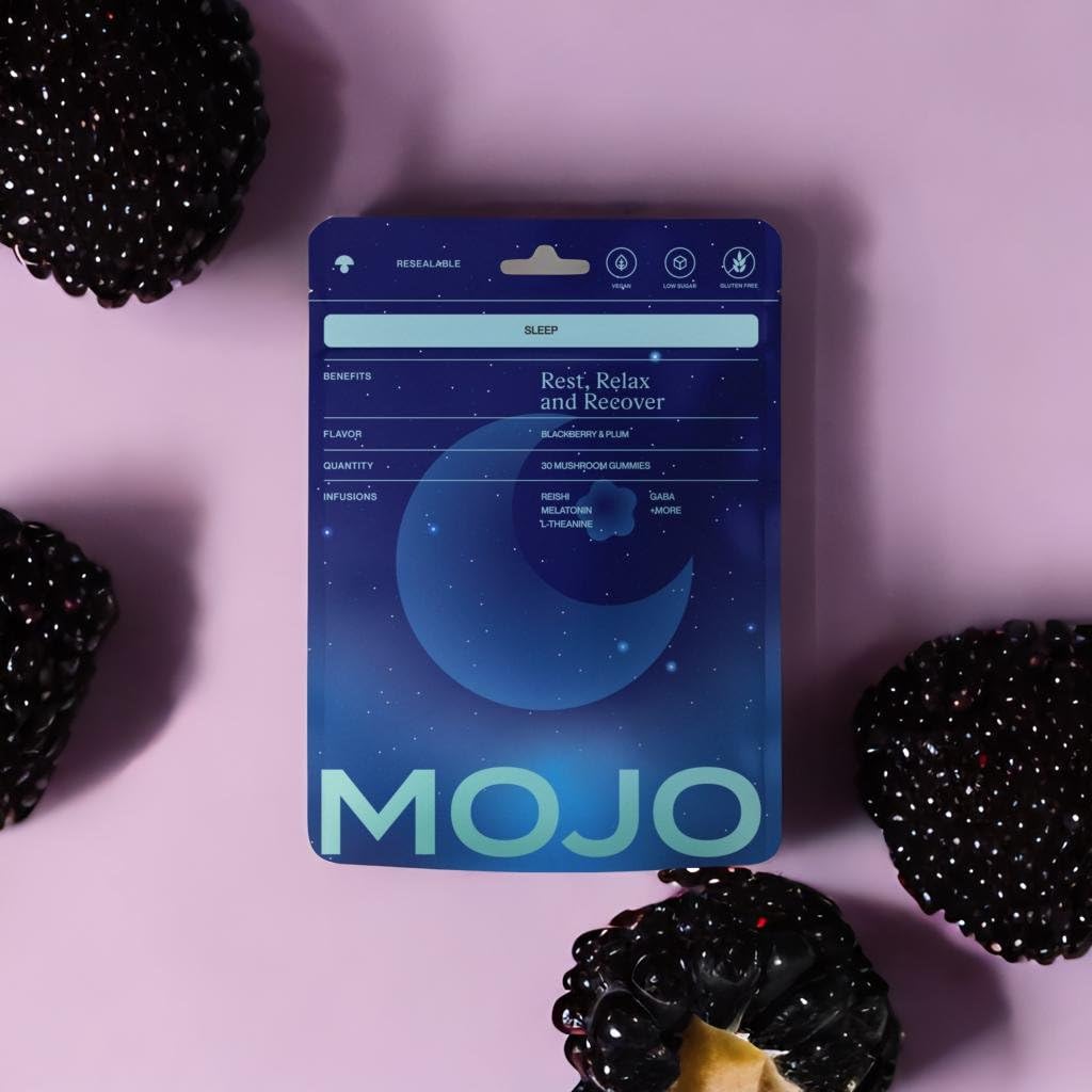 Mojo Sleep Gummies shown as part of a nightly routine for better rest.