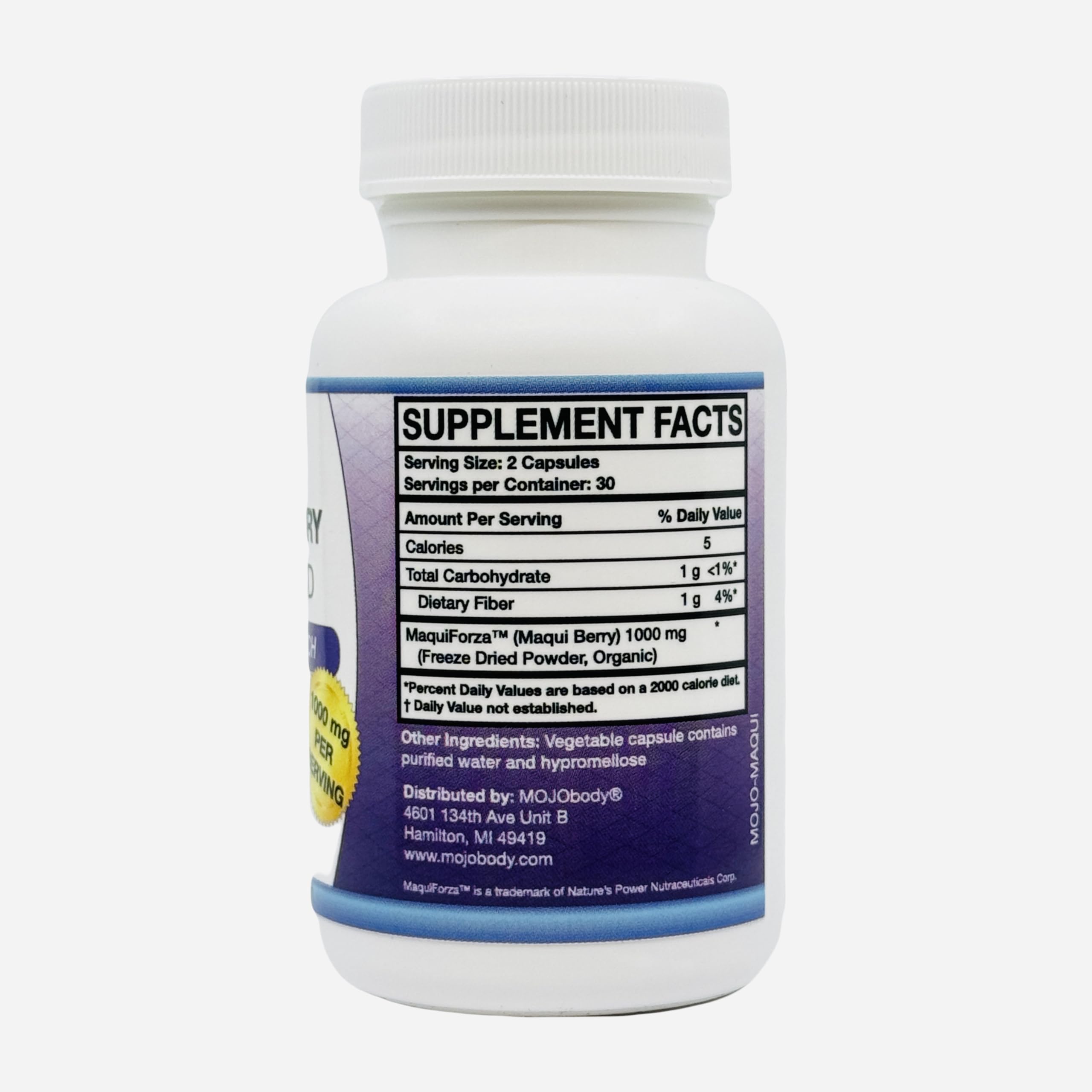 Capsules on kitchen counter suggesting daily routine with MOJObody Maqui Berry