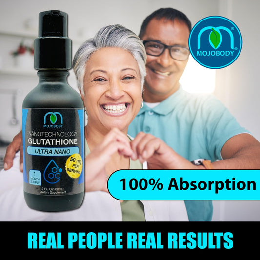 MOJObody Nano Glutathione cap close-up shows premium packaging and purity.