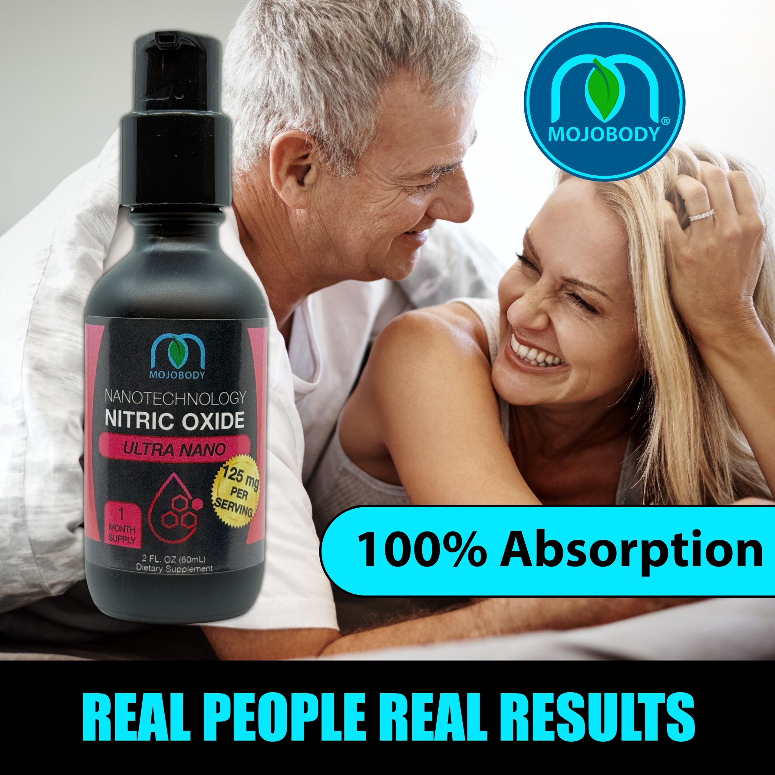MOJObody Nano Nitric Oxide 2oz label details showing ingredients and purity
