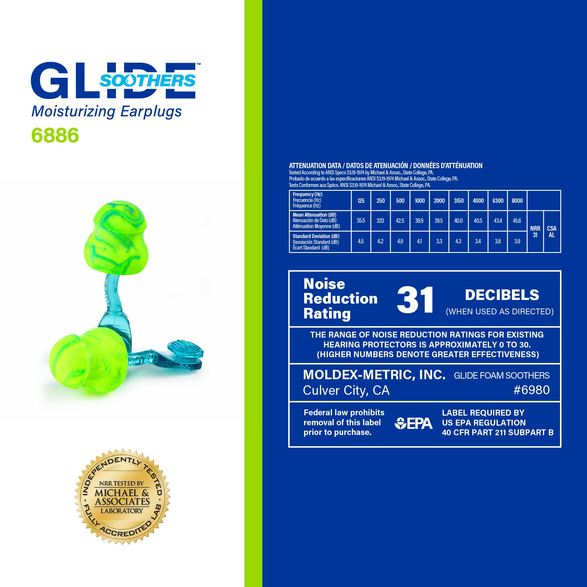 Glide Moldex Soothers PVC-free packaging supports sustainable solutions.