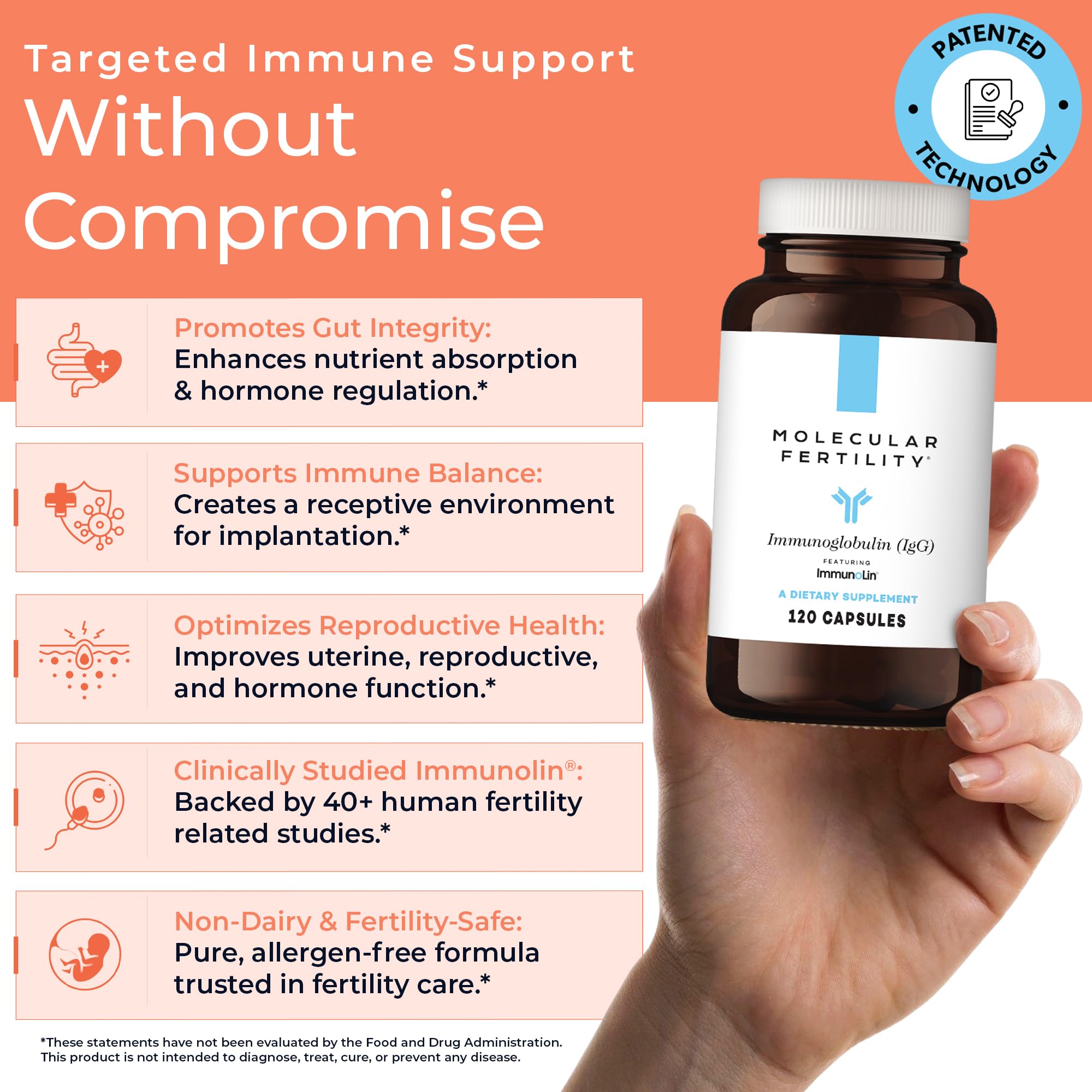 Immunoglobulin ingredients panel for Molecular Fertility Immunoglobulin
