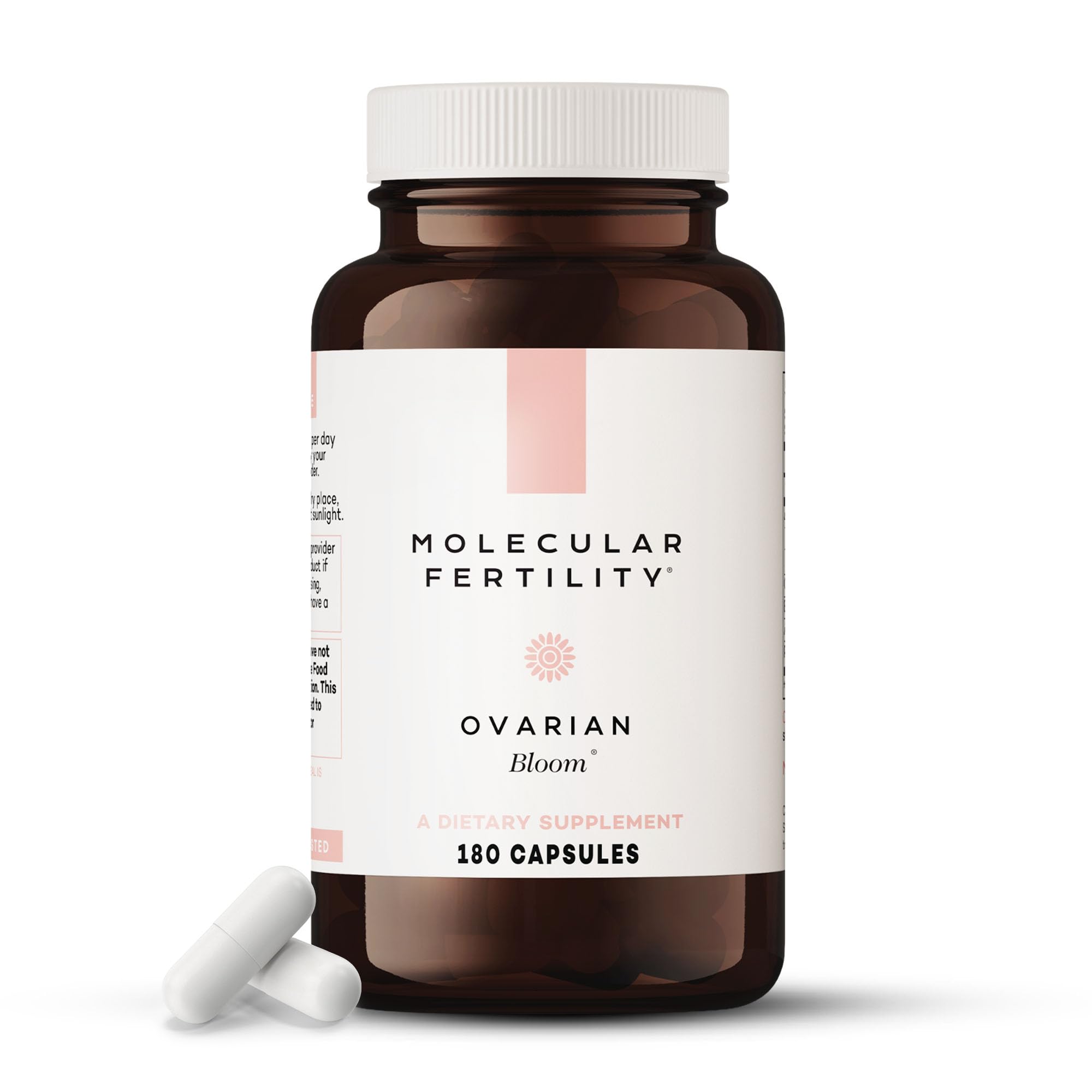 Molecular Fertility Ovarian Bloom bottle front showing premium egg health support