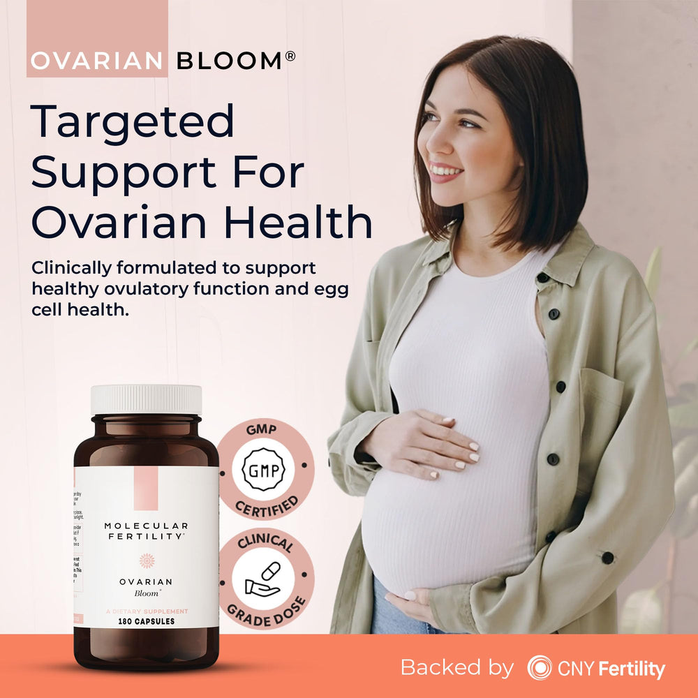 Molecular Fertility Ovarian Bloom bottle pour for easy daily supplementation