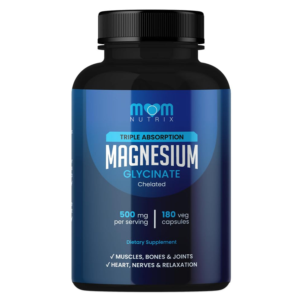 MOM NUTRIX magnesium glycinate bottle for daily support