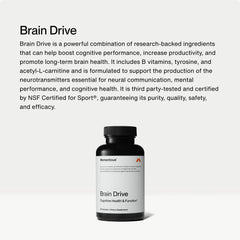 Momentous Brain Drive capsules closeup highlights high-quality ingredients for cognitive support.