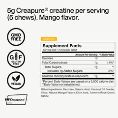 Momentous Creatine Chews with NSF badge visible on label