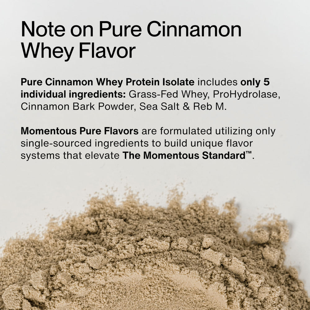 Momentous Essential Grass-Fed Whey Powder pour showing smooth blending in shakes