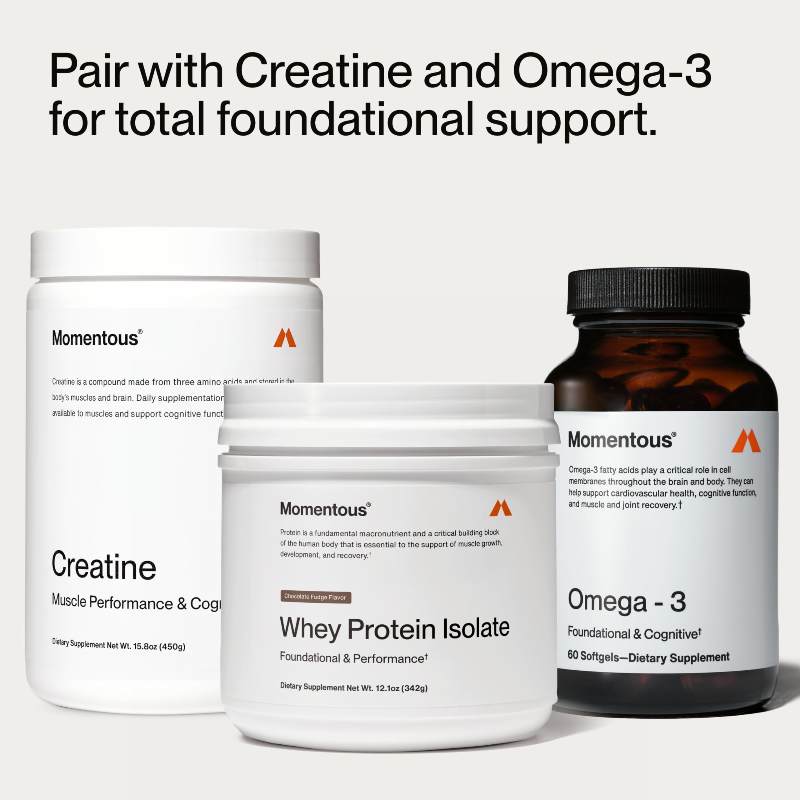 Momentous Essential whey gluten-free symbol indicates dietary suitability