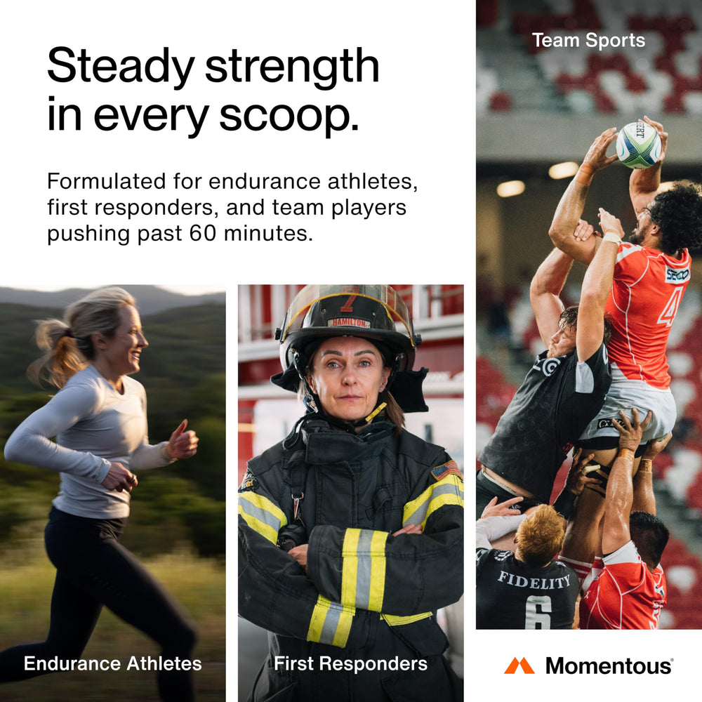Momentous Fuel label highlighting NSF Certified for Sport.