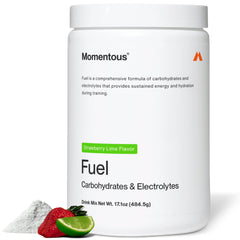 Momentous Fuel powder tub for steady energy during workouts.
