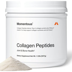 Momentous Grass-Fed Collagen Peptides bottle for daily joint and skin support