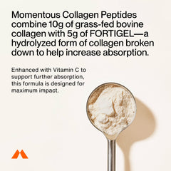 Momentous collagen peptides being poured into a glass of water