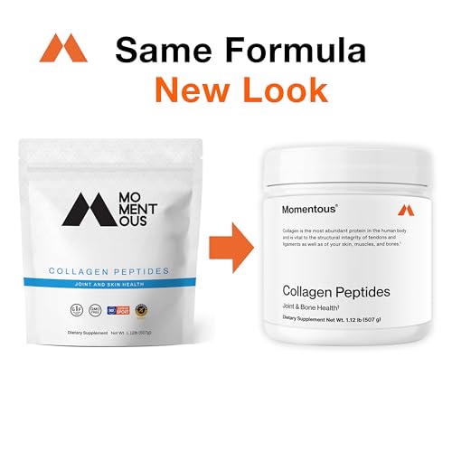 Momentous collagen peptides powder scoop for easy mixing in drinks
