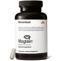 Momentous Magtein bottle-front ready for brain support and focus.