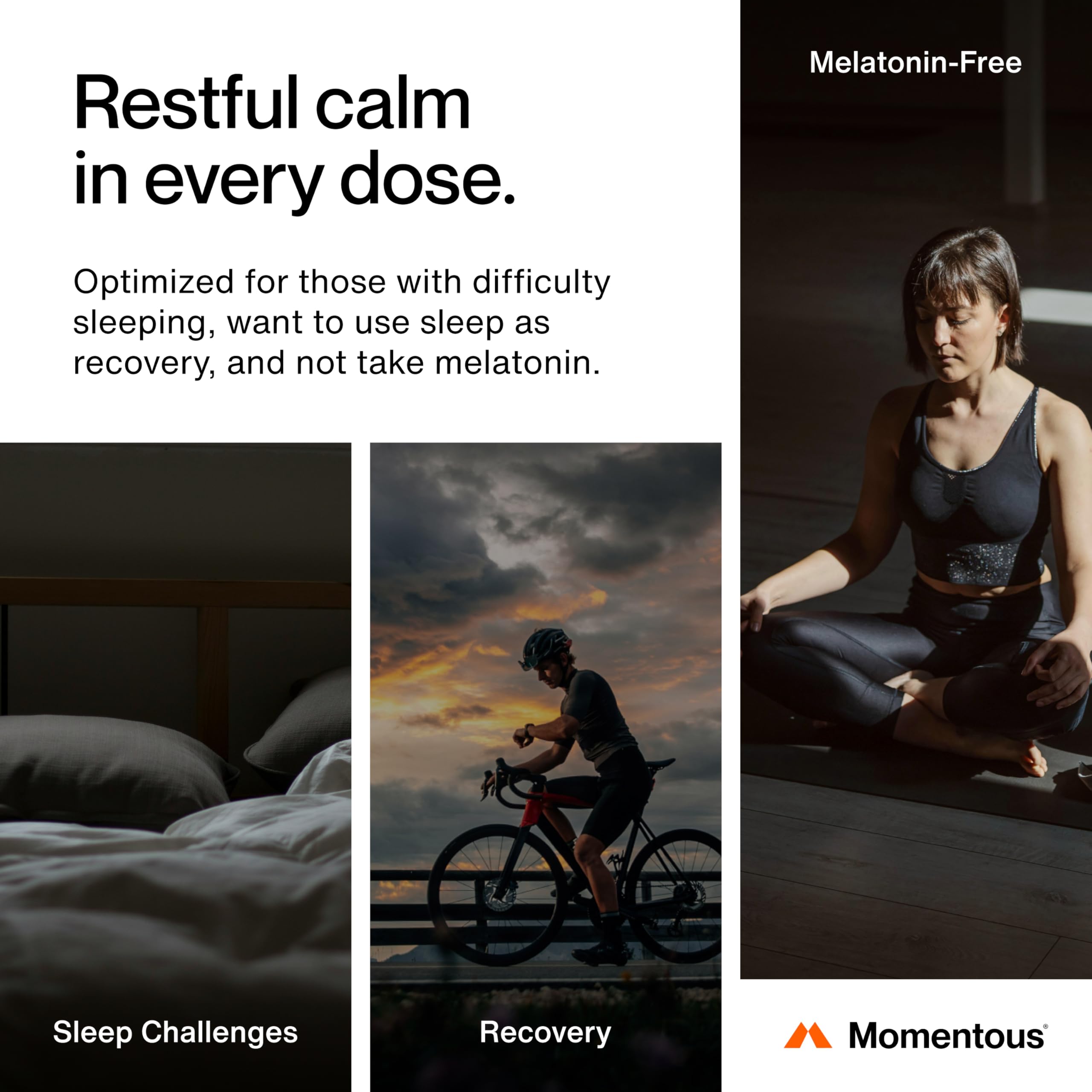 Momentous Nightly Sleep Pack NSF-certified logo signals sport-grade quality