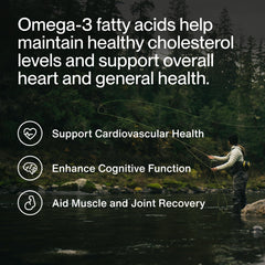 Momentous Omega-3 bottle label detail highlights NSF certification and ratio.