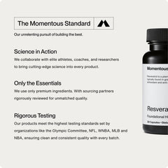 Momentous Resveratrol serving spoon beside the bottle for convenience.