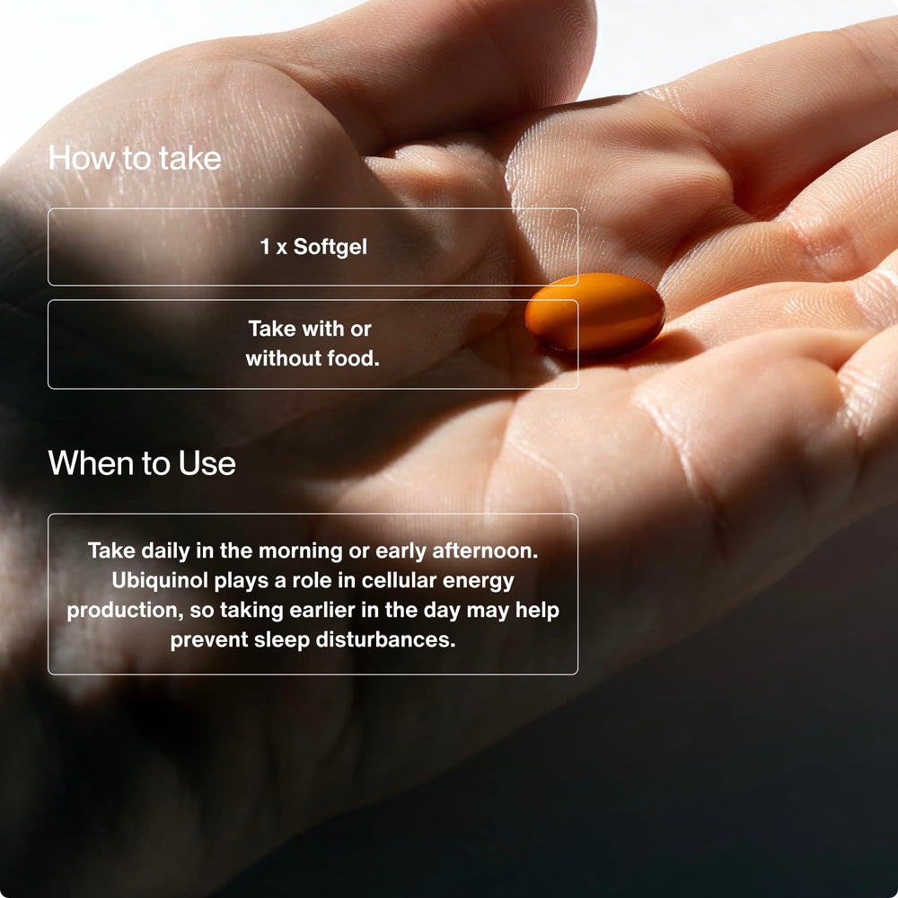 Momentous Ubiquinol label close-up emphasizes NSF for Sport certification.