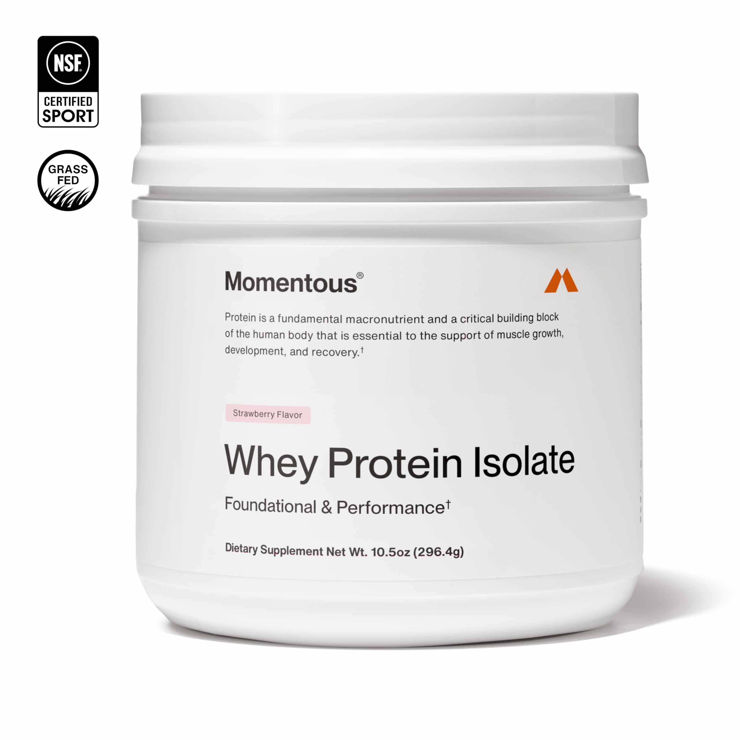 Momentous whey protein scoop ready for a quick protein boost