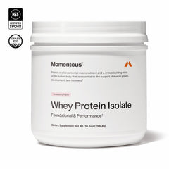 Momentous whey protein scoop ready for a quick protein boost