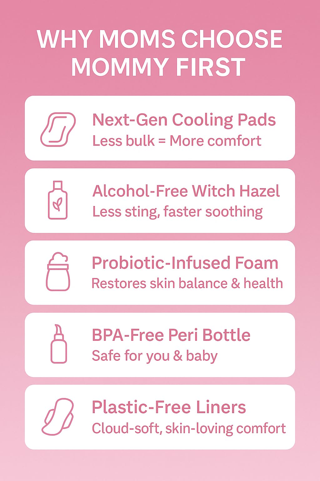 Mommy First witch hazel healing foam for gentle soothing and recovery.