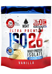 MOMOF4TRANSFORM ISO26 packaging showing grass-fed whey protein for lean muscle support