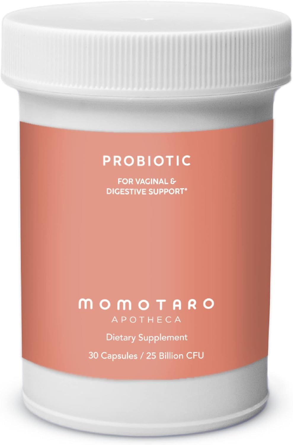 MOMOTARO APOTHECA organic probiotics for women bottle signals daily vaginal and digestive support