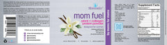 Momsanity vanilla protein serving paired with smoothie or coffee for versatile use.