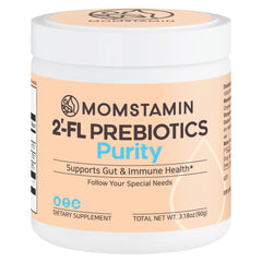 MOMSTAMIN 2'-FL HMO powder bottle ready for daily immune support and gut health.