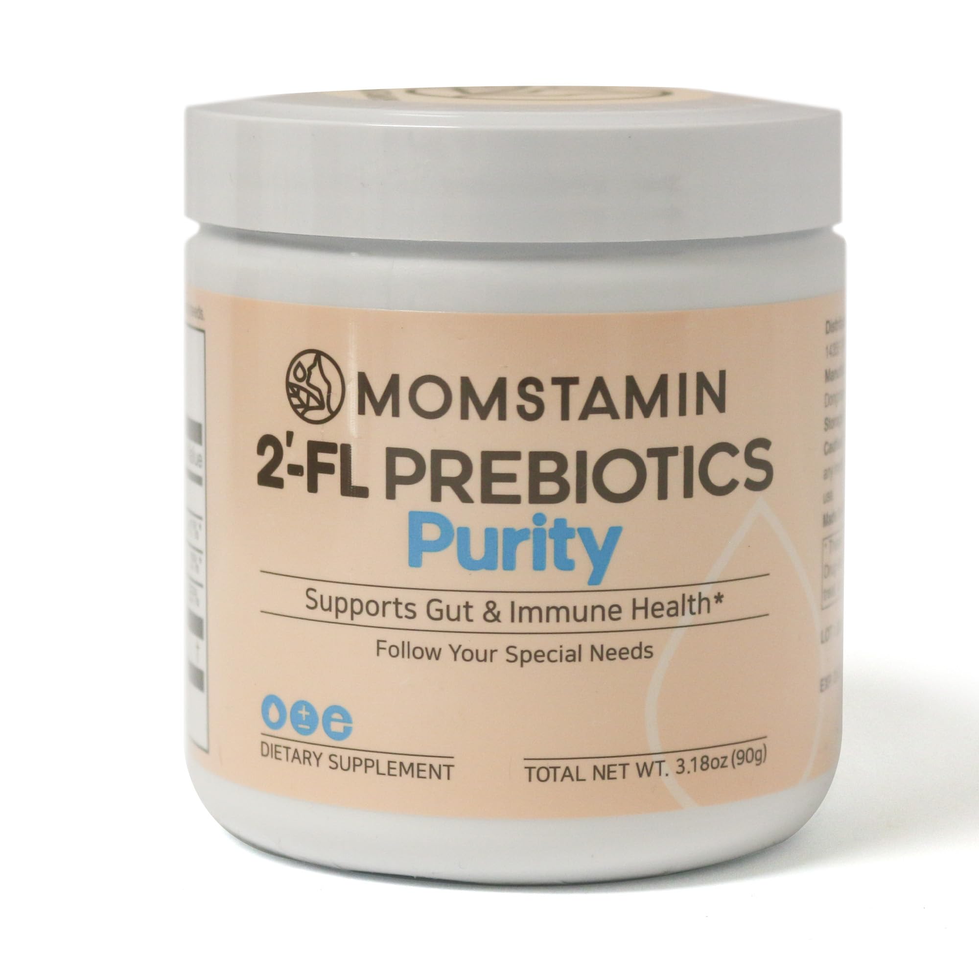 MOMSTAMIN 2'-FL HMO powder scoop included for convenient dosing.