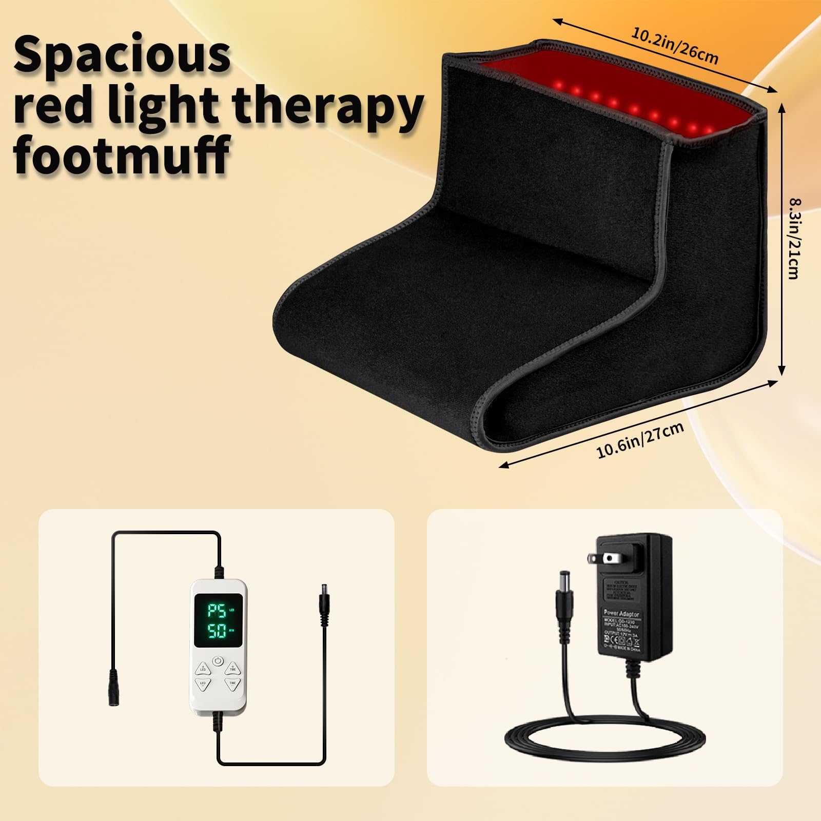 Monaggio 320 dual-wavelength LEDs deliver deeper penetration for thorough foot therapy.