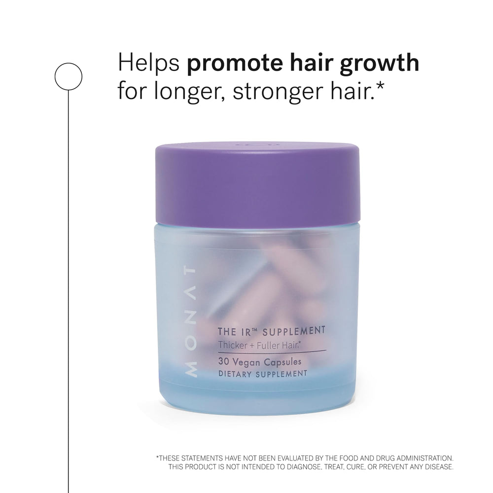 MONAT IR daily capsules pack shows easy daily intake for consistent hair support.
