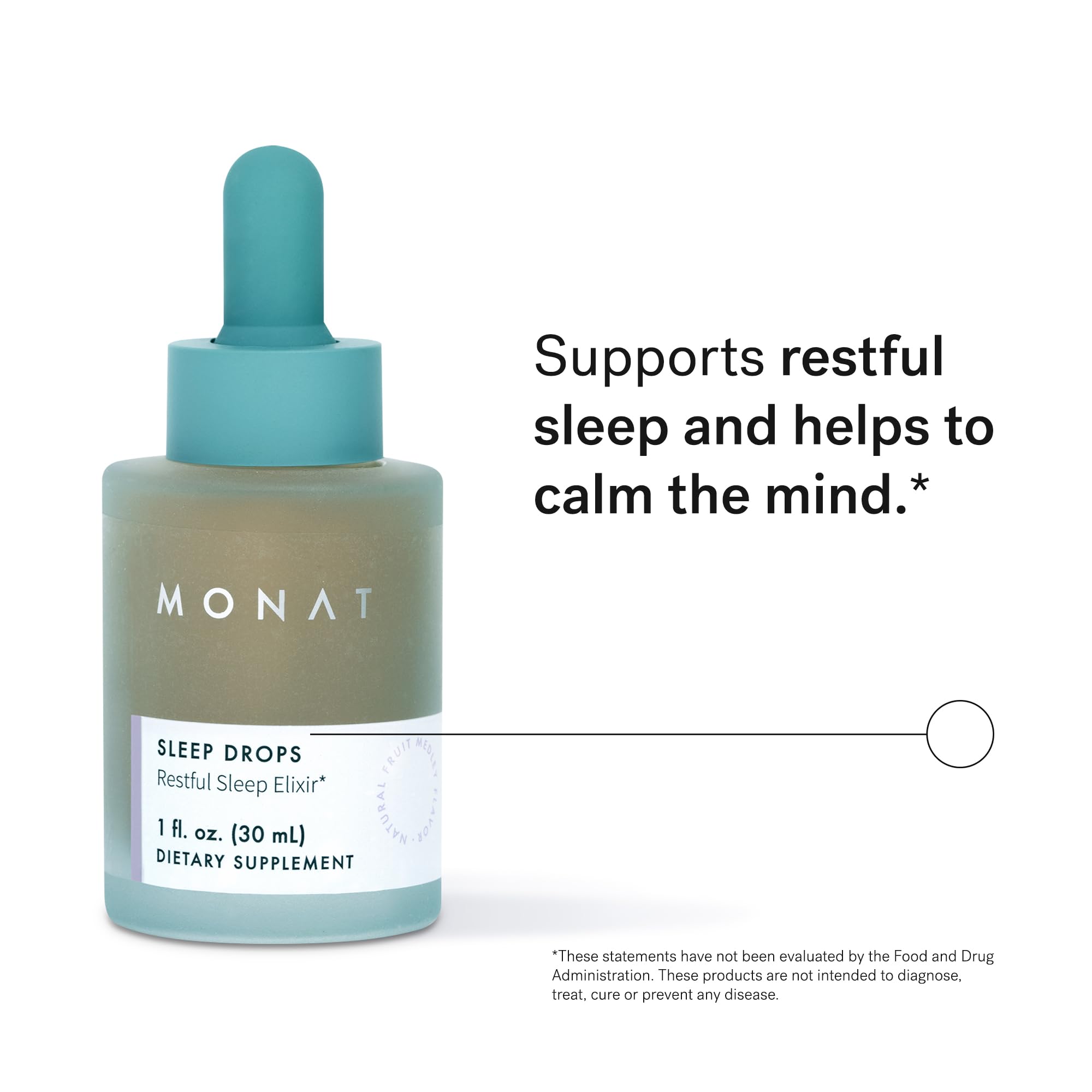 MONAT Sleep Drops dropper used under tongue for calm sleep