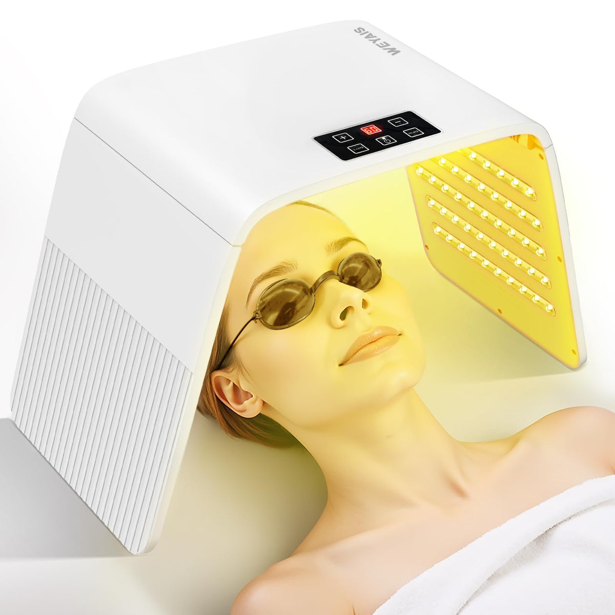 Monhallnow Red Light Therapy Mask front view for at-home skincare sessions.