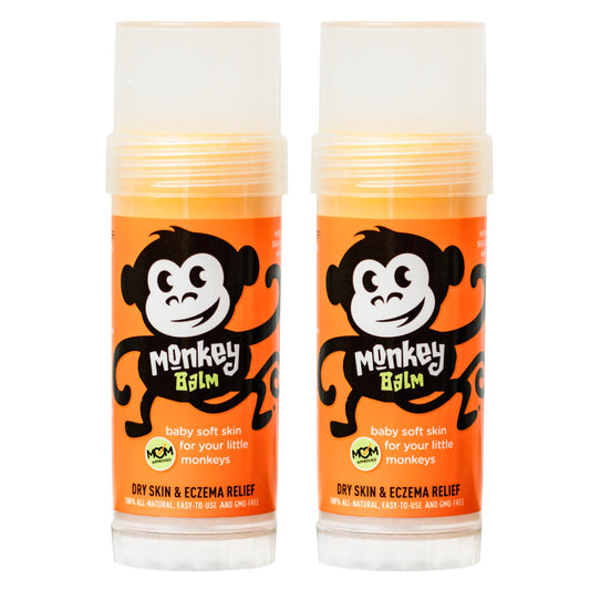 Monkey Balm 2oz jar with all-natural ingredients for dry skin relief.