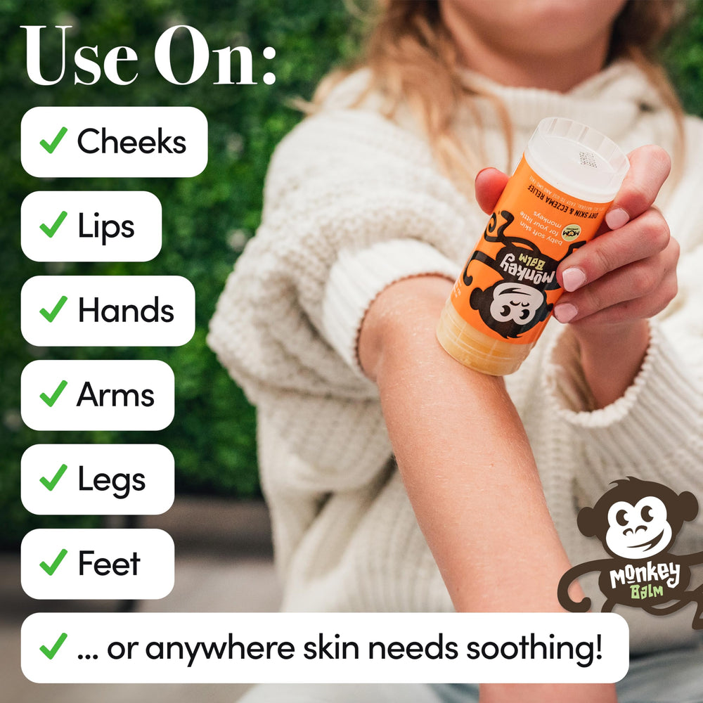 Monkey Balm supports diaper rash care during baby care sessions.