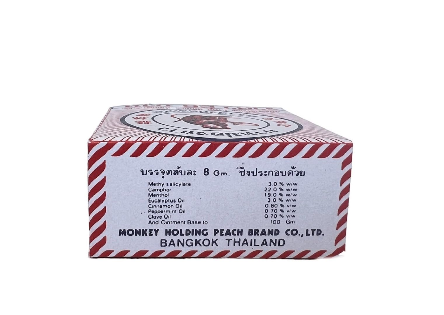 Application of MONKEY HOLDING PEACH Balm on a sore area for comfort.