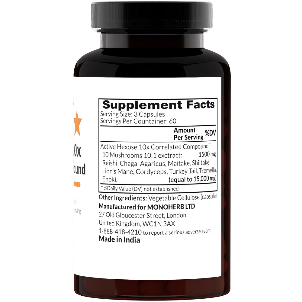 MONOHERB Active Hexose capsules close-up, showing additive-free, plant-based capsules for easy use.