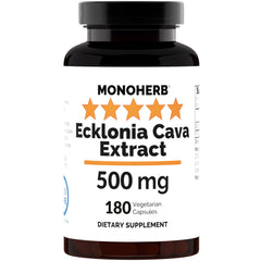 MONOHERB Ecklonia Cava Extract bottle with clear capsules for daily use.