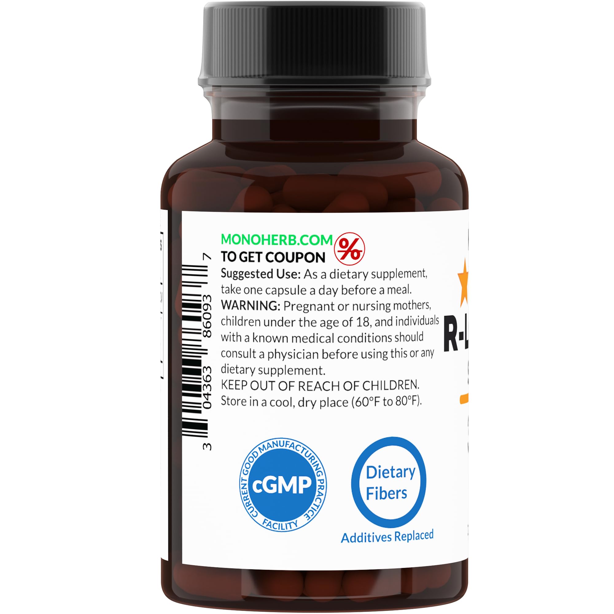 MONOHERB packaging highlights stabilized R-Lipoic Acid formula for stability