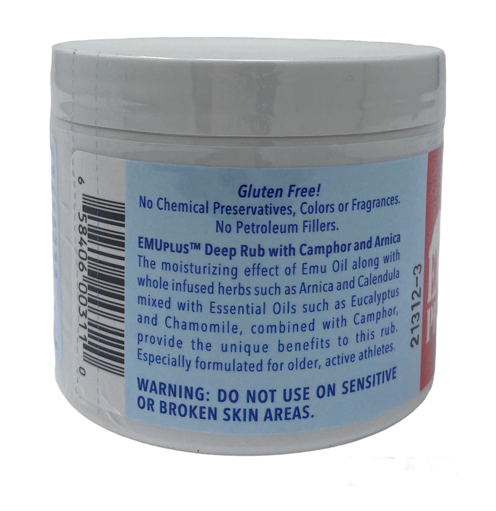Montana Emu Ranch EMUplus massage application demonstrates deep penetrating balm for sore muscles.