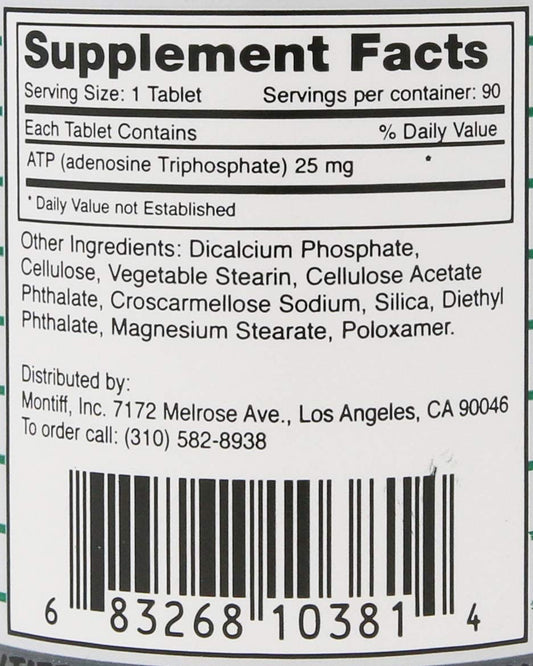 Montiff ATP 25 mg tablet close-up highlighting enteric coating for absorption.